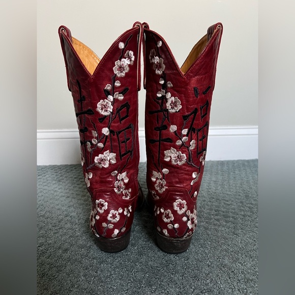 Old Gringo 7 B Cherry Blossom Red Western Cowboy Cowgirl Boots Valentines Gift - Picture 6 of 12